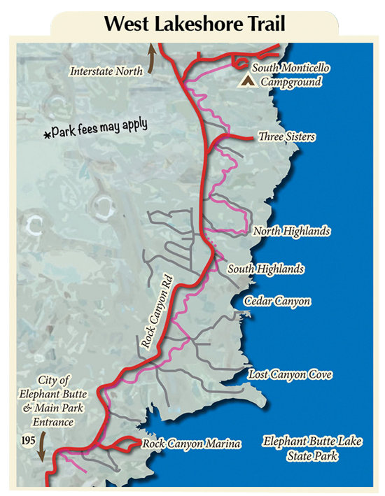 West Lakeshore walking trail at Elephant Butte Lake State Park