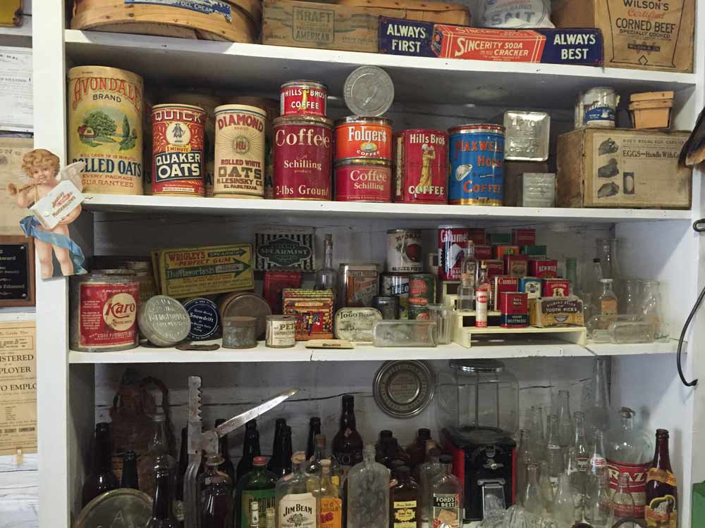 shelves at the Pioneer Store Museum