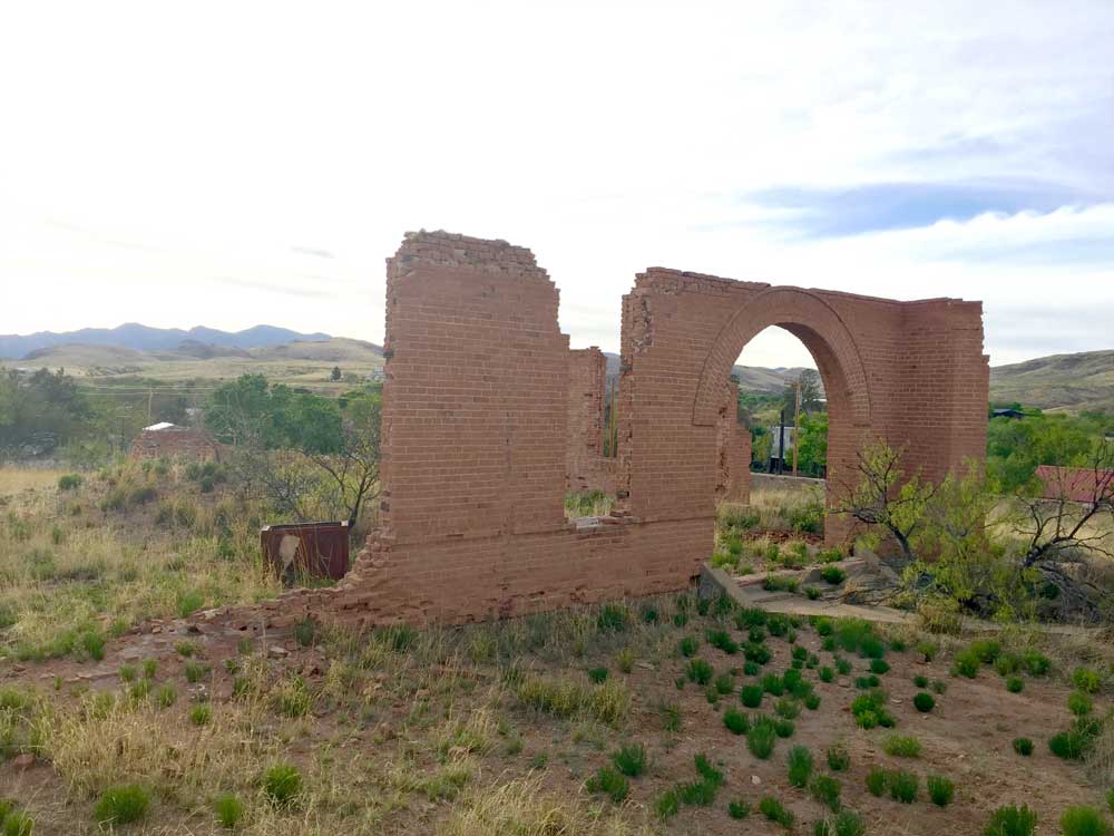 the ruins of the former Sierra County Courthouse, Hillsboro NM