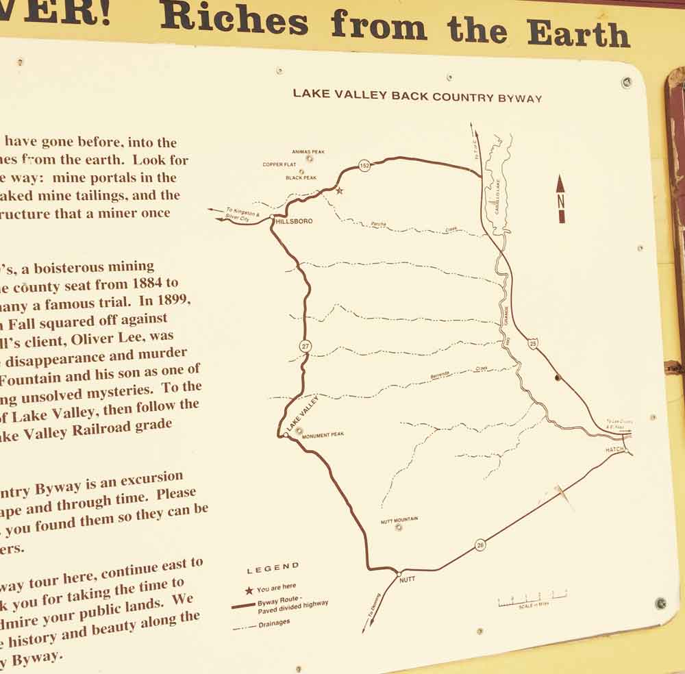 map of the Lake Valley Back Country Byway