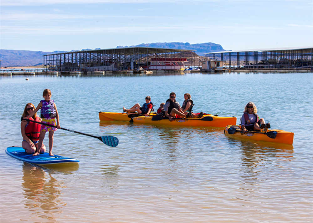 kayaking at Elephant Butte Lake along the Geronimo Trail Scenic Byway